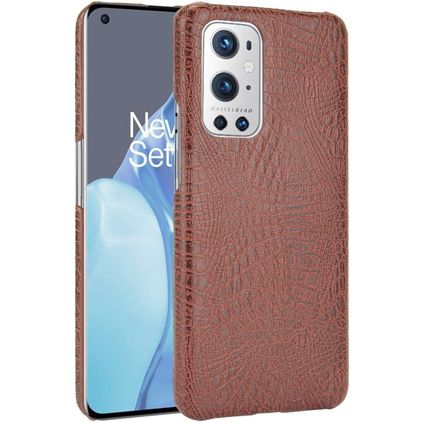 Mobigear Croco OnePlus 9 Pro Hülle Hardcase Backcover - Braun