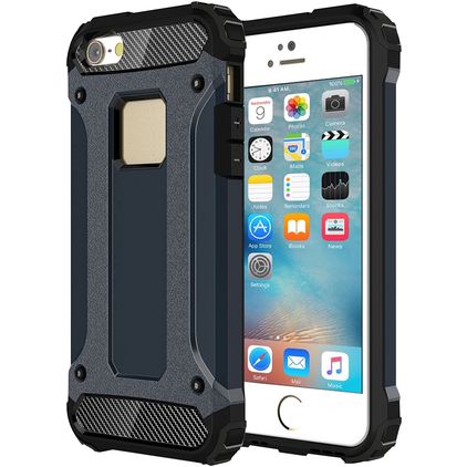 Mobigear Outdoor iPhone SE (2016) Hülle Hardcase Backcover Stoßfest - Dunkelblau
