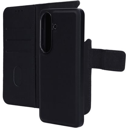 Mobiparts Samsung Galaxy S26 Hülle Echtes Leder Abnehmbare 2in1 Klapphülle Geldbörse - Schwarz