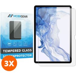 Mobigear Samsung Galaxy Tab S8 Panzerglas Gehärtetes Glas Displayschutz - Hüllenfreundlich (3er Pack)