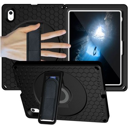 Mobigear Ruggedized iPad 10 (2022) EVA-Schaumstoff Backcover + Ständer - Schwarz