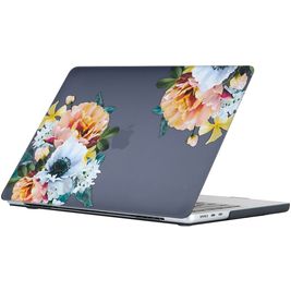 Mobigear Design MacBook Air 15 Zoll (2023-2025) Hardcase Hülle MacBook Case - Flowers Black - Model A2941 / A3114 / A3241