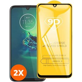 Mobigear Premium Motorola Moto G8 Plus Panzerglas Gehärtetes Glas Displayschutz - Hüllenfreundlich - Schwarz (2er Pack)