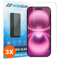 Mobigear iPhone 16 Panzerglas Gehärtetes Glas Displayschutz - Hüllenfreundlich (3er Pack)