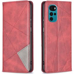 Mobigear Rhombus Slim Motorola Moto G22 Hülle Klapphülle - Rot