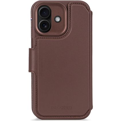 Decoded Detachable Wallet iPhone 17 MagSafe Hülle Echtes Leder Abnehmbare 2in1 Klapphülle Geldbörse - Chocolate Brown