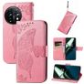 Mobigear Butterfly OnePlus 11 Klapphülle Portemonnaie - Pink