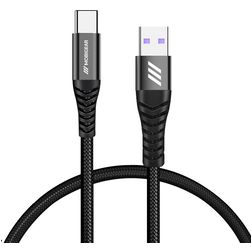 Mobigear Nylon USB-A auf USB-C Kabel 0.4 Meter - Schwarz