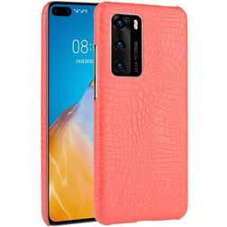 Mobigear Croco Huawei P40 Hülle Hardcase Backcover - Rot