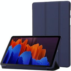 Mobigear Tri-Fold Gel Samsung Galaxy Tab S11 Hülle TPU,Kunstleder Klapphülle - Dunkelblau