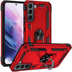 Mobigear Armor Ring Samsung Galaxy S22 Hülle Hardcase Backcover Stoßfest mit Ringhalter - Rot