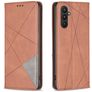 Mobigear Rhombus Slim Samsung Galaxy A24 Hülle Klapphülle - Braun