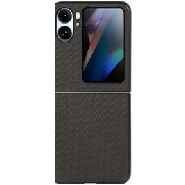 Mobigear Carbon OPPO Find N2 Flip Hülle Hardcase Backcover - Schwarz