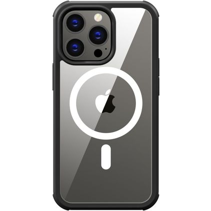 Valenta Full Cover iPhone 14 Plus MagSafe Hülle Gehärtetes Glas Backcover Stoßfest - Transparent / Schwarz