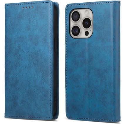 Mobigear Wallet iPhone 16 Pro Klapphülle Portemonnaie - Blau