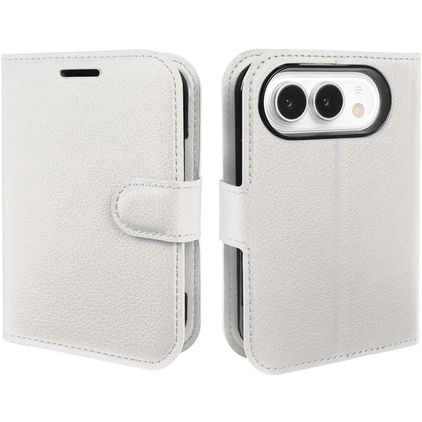 Mobigear Classic iPhone Duo Hülle Klapphülle Geldbörse - Weiß