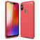 Mobigear Brushed Slim Motorola One Power Hülle Flexibles TPU Backcover - Rot