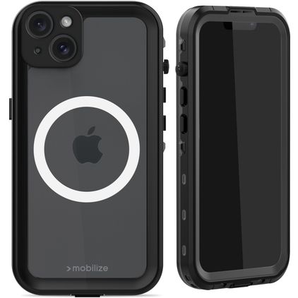 Mobilize Waterproof iPhone 15 Plus Wasserfest MagSafe Hardcase Backcover - Schwarz
