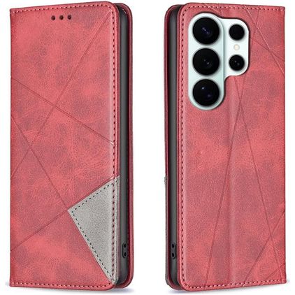 Mobigear Rhombus Slim Samsung Galaxy S26 Ultra Hülle Klapphülle - Rot