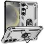 Mobigear Armor ring Samsung Galaxy S25 Hülle Hardcase Backcover Stoßfest mit Ringhalter - Silber