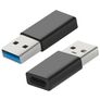 Mobiparts USB-A auf USB-C Adapter - Schwarz