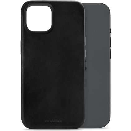 Mobilize Premium iPhone 15 MagSafe Echtleder Backcover - Schwarz