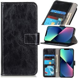 Mobigear Basic iPhone 14 Plus Hülle Klapphülle Geldbörse - Schwarz