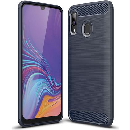 Mobigear Brushed Slim Samsung Galaxy A40 Hülle Flexibles TPU Backcover - Marineblau