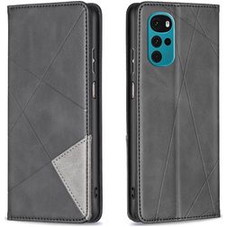 Mobigear Rhombus Slim Motorola Moto G22 Hülle Klapphülle - Schwarz