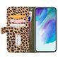 Mobilize Magnet Zipper Samsung Galaxy S21 FE Hülle Abnehmbare 2in1 Klapphülle Geldbörse - Olive Leopard