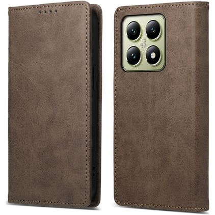 Mobigear Wallet Xiaomi 14T Hülle Klapphülle Geldbörse - Braun