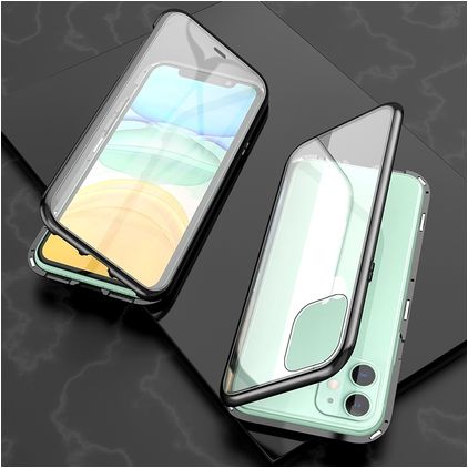 Mobigear GlassGuard iPhone 11 Gehärtetes Glas Backcover - Schwarz / Transparent