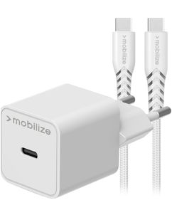 Mobilize Single USB-C Ladegerät USB-C 1.2 Meter Power Delivery 30W - Weiß
