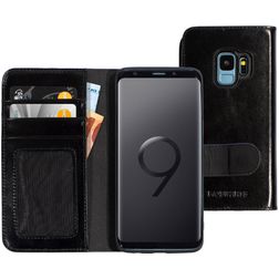 Mobiparts Excellent Wallet 2.0 Samsung Galaxy S9 Hülle Echtes Leder Klapphülle Geldbörse - Jade Black