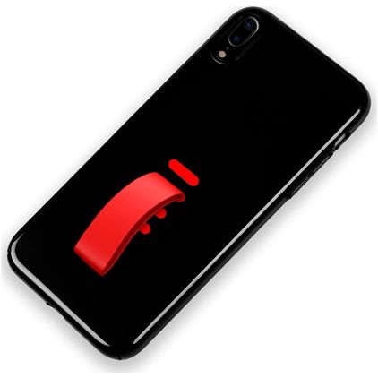 Mobigear Rubber Ring iPhone XS Max Hülle Hardcase Backcover mit Ringhalter - Schwarz