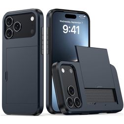 Mobigear Card iPhone 18 Pro Max Hülle Hardcase Backcover Stoßfest mit Kartenhalter - Blau