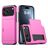 Mobigear Card iPhone 18 Pro Hardcase Backcover Shockproof mit Kartenfach - Rose Red