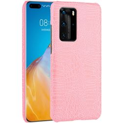 Mobigear Croco Huawei P40 Pro Hardcase Backcover - Pink