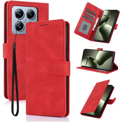 Mobigear Wallet Xiaomi 14T Pro Hülle Klapphülle Geldbörse - Rot