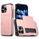 Mobigear Card iPhone 16 Pro Hülle Hardcase Backcover Stoßfest mit Kartenhalter - Roségold