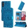 Mobigear Sunflower Samsung Galaxy A14 Hülle Klapphülle Geldbörse - Blau
