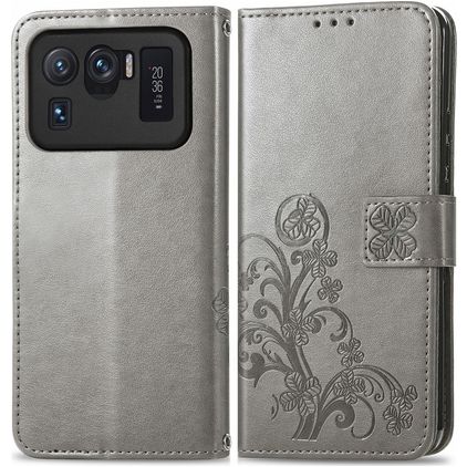 Mobigear Clover Xiaomi Mi 11 Ultra Hülle Klapphülle Geldbörse - Grau