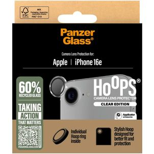 PanzerGlass Hoops iPhone 16e Gehärtetes Glas Kameralinsen Schutz - Hüllenfreundlich