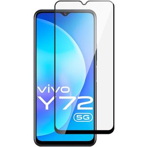 Mobigear Premium Vivo Y72 Panzerglas Gehärtetes Glas Displayschutz - Hüllenfreundlich - Schwarz