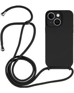 Mobigear Lanyard iPhone 14 Silikon Handykette - Schwarz