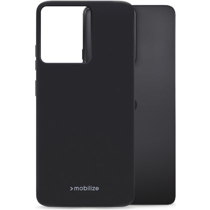 Mobilize Rubber Gelly Motorola Moto G75 Hülle Flexibles TPU Backcover - Schwarz