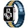 Mobigear Antwerp Edelstahl Apple Watch Armband Faltschließe - 49/46/45/44 mm - Blau / Gold