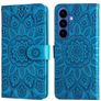 Mobigear Sunflower Samsung Galaxy S26 Hülle Klapphülle Geldbörse - Blau