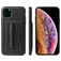 Fierre Shann Card Pocket iPhone 11 Pro Hülle Backcover mit Kartenhalter und Ständer - Schwarz