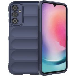 Mobigear Bumpy Samsung Galaxy A24 Hülle Flexibles TPU Backcover - Dunkelblau